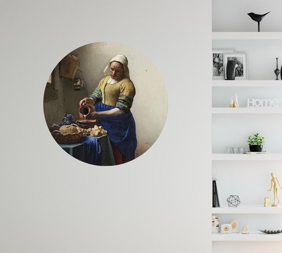 The Milkmaid, Johannes Vermeer - Photo sur papier peint Circle - ⌀ 40 cm