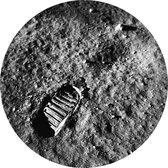 Apollo 11 lunar footprint (maanlanding) - Foto op Behangcirkel - ⌀ 80 cm