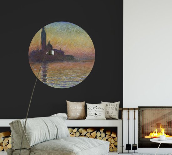 San Giorgio Maggiore au crépuscule, Claude Monet - Photo sur papier peint Cercle - ⌀ 40 cm