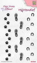 SIL095 - Clearstamp Nellie Snellen dieren condeolance - Footprints - Kai4yoe - hartendief - pootafdrukken - pootje - hond - hoef - hoefijzer