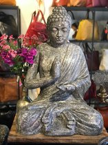 SENSE Boeddha beeld  - Zittend  - Tuinbeeld - Woonkamer beeld – Mediterende geruststelling  Boeddha Beeld 80CM
