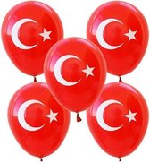 Turkse Ballonnen 10 stuks - Turkse Vlag Ballon -  Turkije - Rood Wit ballon