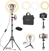 Safecourt - Ringlamp - Met verstelbaar statief - Smartphone - 10 inch