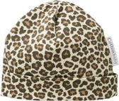 Cottonbaby mutsje panter - bruin - baby - muts - panterprint - leopard - 0-3 maanden - cadeautje - kraamcadeau - babyshower