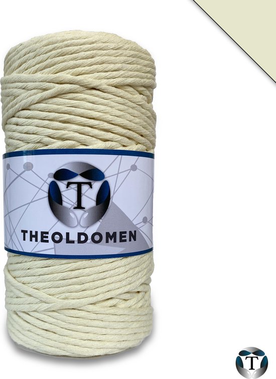 Macramé Koord | Naturel | Single Twist | 100 meter | 100% Hoogwaardig Katoen | Macramé