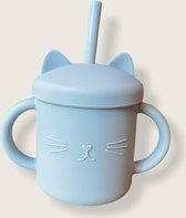Rietjesbeker - drink beker - sippy cup - baby - peuter - blauw