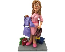 Grappige beroepen beeldje shopping queen\ kledingverkoopster - de komische wereld van karikatuur beeldjes – komische beeldjes – geschenk voor – cadeau -gift -verjaardag cadeau