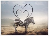 Abstracte Hart Zebra - Foto op Akoestisch paneel - 160 x 120 cm