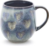 Mug / tasse - 35cl - rond - multicolore avec coeurs - teinte bleu