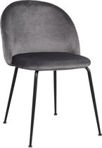 Eetkamerstoel Oslo velvet - Set van 6 - Grijs - Fluweel - Velvet - Eetkamerstoel - Eetkamerstoelen - Woonkamerstoelen