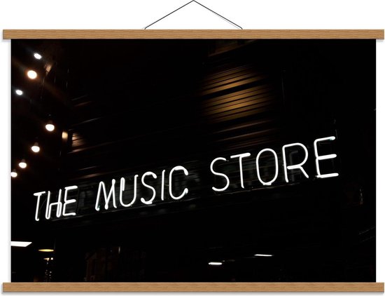 Schoolplaat – ''The Music Store'' - 90x60cm Foto op Textielposter (Wanddecoratie op Schoolplaat)