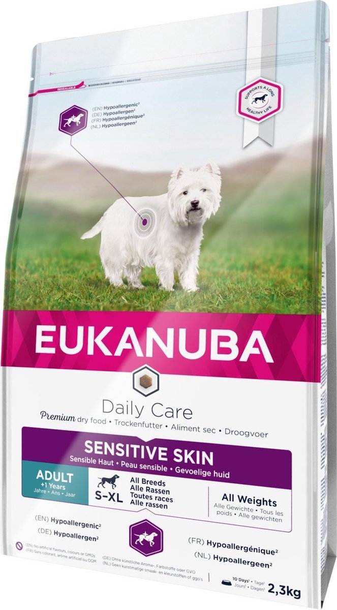 Eukanuba - Honden Droogvoer - Hond - Daily Care Sensitive Skin 2,3kg - 1st  | bol.com