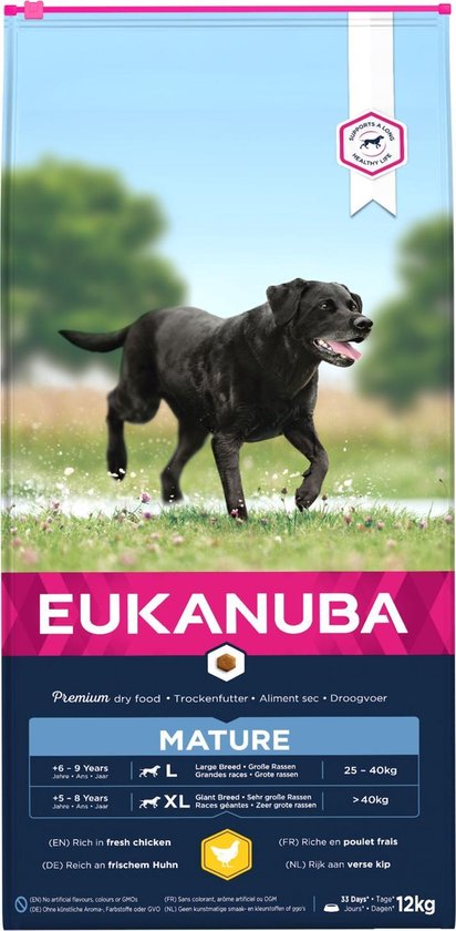 bol.com | Eukanuba Dog Mature & Senior - Large Breed - Kip - Hondenvoer -  12 kg