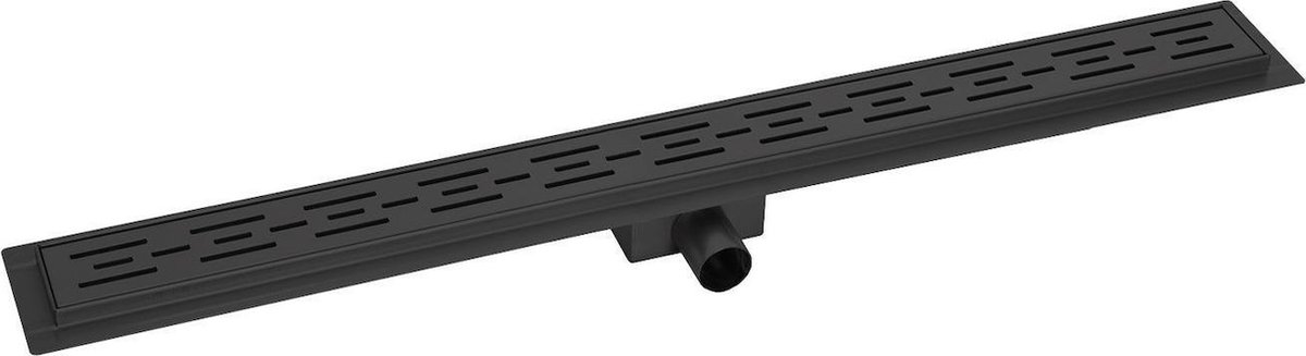 Badplaats Douchegoot 60 cm BP03 - Douchedrain met Zwart Rooster - 7 cm Diep en Inclusief Afvoer