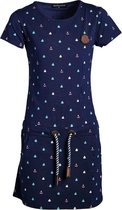 Meisjes jurk Marine met ankers en bootjes | Maat 152/12Y