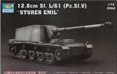 The 1:72 Model Kit of a 128MM SF.L/61 PZ.SF.V Sturer Emil.

Plastic Kit 
Glue not included
Dimension 135 * 44 mm
110 Plastic parts
The manufacturer of the kit is Trumpeter.Th