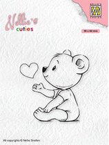 NCCS009 Clearstamp Nellie Snellen - Nellie's Cuties stempel - Love you mama - baby kind beertje hart geboorte