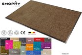Wash & Clean deurmat, droogloop, ook voor professioneel gebruik, kleur "Chocolate" machine wasbaar 30°, 90 cm x 60 cm.