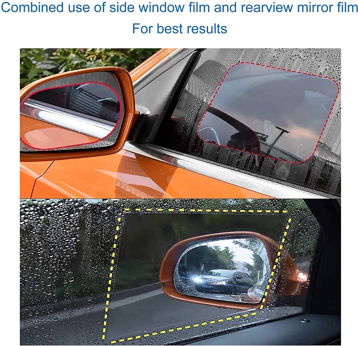 Auto Spiegel Folie-Buitenspiegel-Zijspiegel-Folie voor Beter Zicht en  Veilig