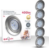B.K.Licht - Inbouwspots - LED - 5 stuk - voor binnen - kantelbaar - ronde - spotjes inbouw - IP23 - Ø8.6cm - 3.000K - 400Lm - 5W