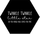 Muurhexagon twinkle twinkel zwart Forex / 18 x 15 cm