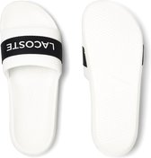 Lacoste Croco Slide Heren Slippers - Wit/Zwart - Maat 43