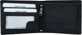 Heren portemonnee Leren portemonnee Zwart - Kleine Portemonnee - Compact - Smal