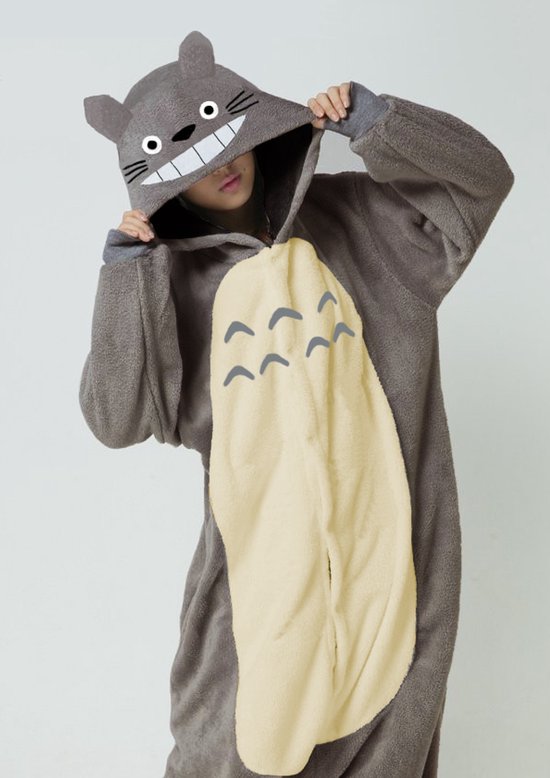 KIMU Onesie Grijze Muis Pak - Maat 110-116 - Kigurumi Rat Kostuum Grijs Jumpsuit Pyjama Huispak Kinderen Jongen Meisje Overall Fleece Muizenpak Halloween