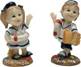 Matroos Jongetje & Matroos Meisje 6 cm - Polystone Beeldjes Set