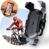 Telefoonhouder Fiets Universeel - 360 Graden Rotatie - Anti Schok - Universele Smartphone Houder voor Mountainbike, Motor & Kinderwagen - 2021 Model