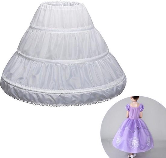 Onderrok - 55 cm - volume kinderen Communie jurk Petticoat prinsessen jurk bruidsmeisje kinderen wit - verkleedkleding - feestkleding meisje