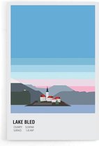 Walljar - Lake Bled Slovenia - Muurdecoratie - Poster.