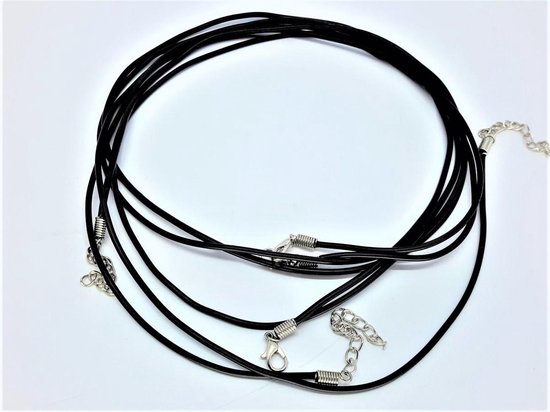 2 x Zwart rubbersilicon ketting, L70+80cmD2mm