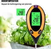 Vochtmeter planten - 4 in 1 - Vochtmeter - Watermeter - PH-meter - Vochtigheidsmeter Planten - Grondmeter - Watermeter voor kamerplanten - Inclusief 9V batterij