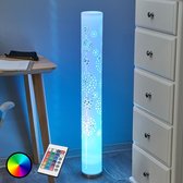 Lindby - LED vloerlamp - RGB - met dimmer - 1licht - kunststof, metaal - H: 103 cm - GU10 - wit, gesatineerd nikkel - Inclusief lichtbron