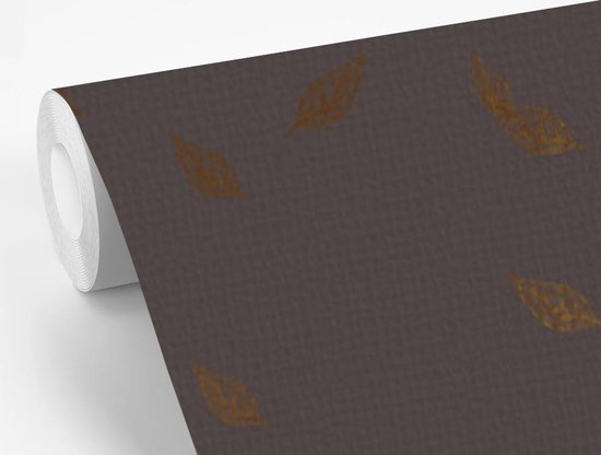 Motif Luxe de petites feuilles dorées sur fond sombre 180x280 cm
