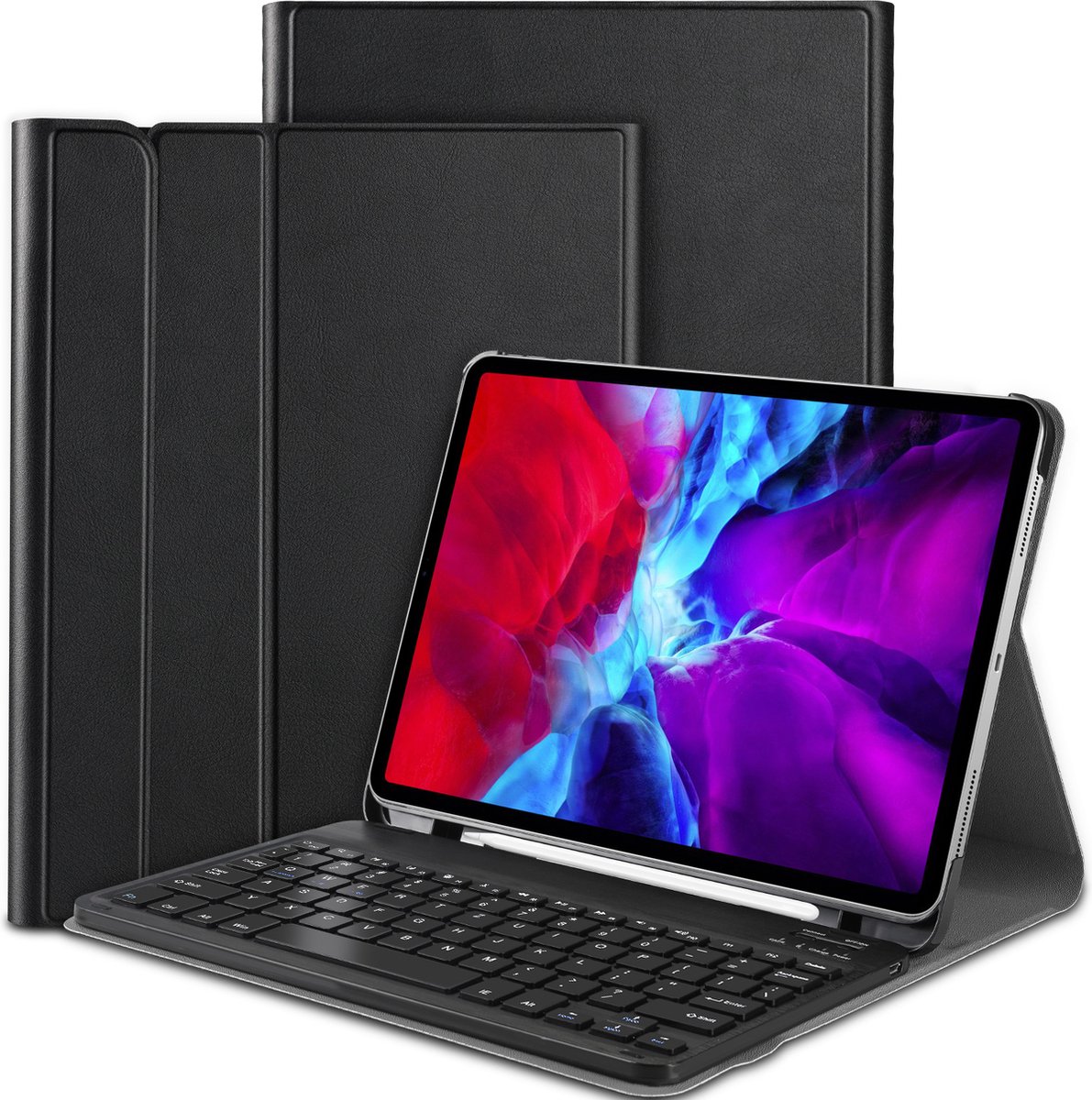 Cazy tablet Hoes met Toetsenbord geschikt voor iPad Pro 11 (2020) - QWERTZ Bluetooth Keyboard Case - Zwart