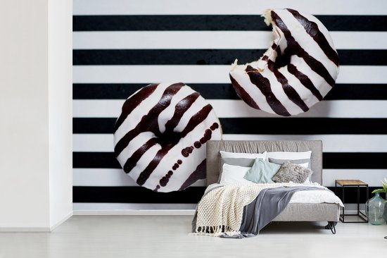 Papier peint photo peint photo vinyle - Donuts rayés largeur 390 cm x hauteur 260 cm - Tirage photo sur papier peint (disponible en 7 tailles)