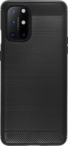 BMAX Carbon soft case hoesje geschikt voor OnePlus 8T / Soft cover / Telefoonhoesje / Beschermhoesje / Telefoonbescherming - Zwart