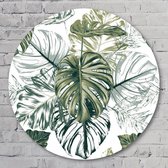 Muurcirkel ⌀ 60 cm - Muurcirkel Urban Jungle - Aluminium Dibond - Bloemen en Planten - Rond Schilderij - Wandcirkel - Wanddecoratie