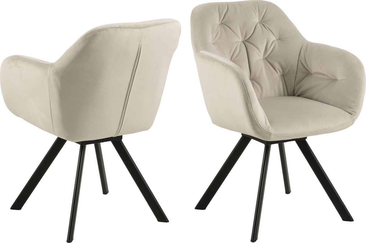 Giga Living Eetkamerstoel Lida - Zand Stof - Zithoogte 47,5cm