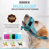 Oersterke muilkorf Turquoise Maat M - Voor middelgrote honden - Snuitomvang 17-24 cm - Fleece - Tegen bijten, agressie en slopen