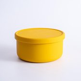 charpente. - lot de 2 barquettes en silicone - boîte à lunch à emporter - jaune - contenants frais - anti-fuite