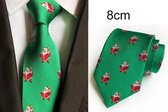 Kerststropdas Groen met Kerstmannen