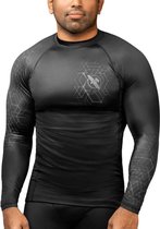 Hayabusa Geo Long Sleeve Rashguard - Zwart, Grijs - maat S