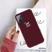 Voor Galaxy A71 Little Fish Pattern Frosted TPU beschermhoes (wijnrood)