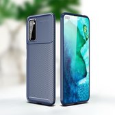 Voor Galaxy S20 + Pro koolstofvezel textuur schokbestendig TPU-hoesje (blauw)