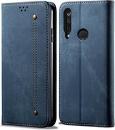 Voor Huawei Honor 10i / 20i / 20 Lite denim textuur Casual stijl Horizontale flip lederen tas met houder & kaartsleuven & portemonnee (blauw)