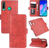 Voor Huawei P40 Lite E / Y7P Dual-side magnetische gesp horizontale flip lederen tas met houder & kaartsleuven & portemonnee (rood)