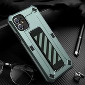 Bright Shield 3 in 1 Shockproof TPU + PC + Back Silicone Webbing beschermhoes voor iPhone 11 Pro Max (donkergroen)